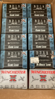 (10) Boxes of 16 Gauge 25 Shotshells: (7) Game Load, (1) Hi-Brass Load, (2) 8 Lead Shot