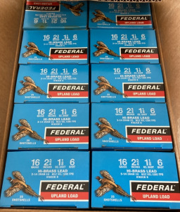 (10) Boxes of Federal Upland Load 16 Gauge 25 Shotshells