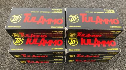 (10) TulAmmo 9mm Luger 115gr Full Metal Jacket 50 Cartridges