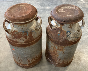 (2) Vintage Large Milk Cans