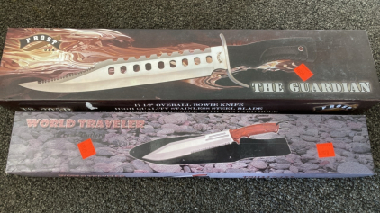 (1) The Guardian Bowie Knife, (1) World Traveler Knife