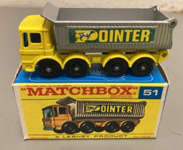 Vintage Original Matchbox 51 Pointer 8 Wheel Tipper In Original Box