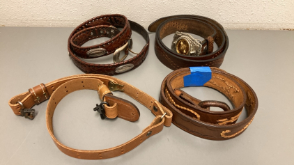(4) Leather Belts