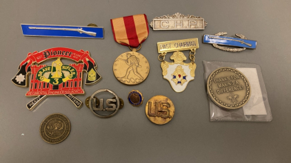 (11) Assorted Military Badges, Pins and Metals