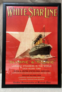 White Star Line Framed Poster 27&rdquo;x39&rdquo;
