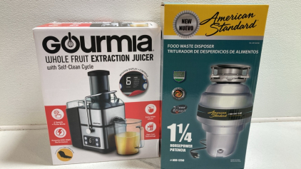 Gourmia Fruit Extraction Juicer, American Standard Food Waste Disposer