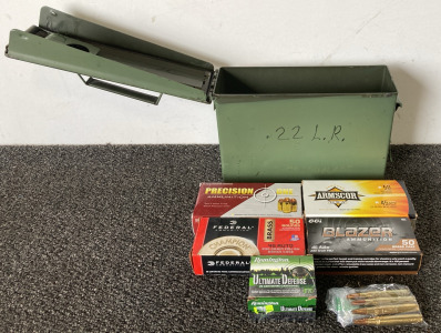Vintage Metal Gun Box Loaded With Ammo! Including (5) Boxes .45 Cal, And (4) Rounds 30-06 SPRG