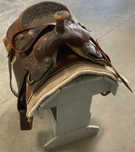 Vintage Saddle With Saddle Pad