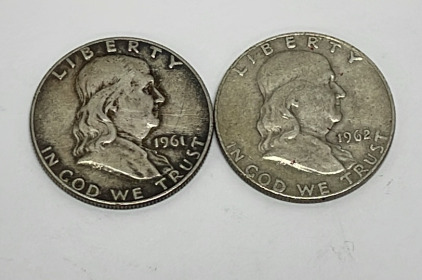 (2) Silver Half Dollars Dated 1961 And 1962