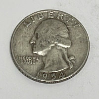 (2) Silver Washington Quarters Dated 1954 - 2