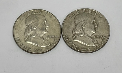 (2) Silver Half Dollars Dated 1963