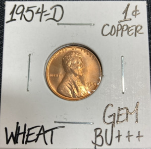 1954-D Gem BU+++ Mint State Wheat Penny