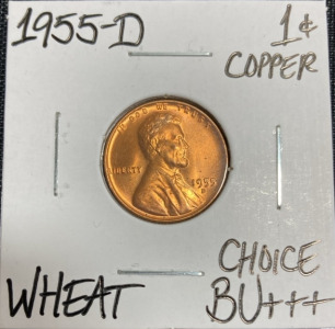 1955-D Choice BU+++ Mint State Wheat Penny