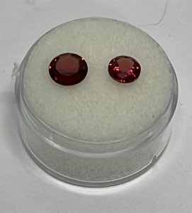 2.40ct. Natural Pair Of Red Rubies Round Cut And Faceted Gemstones