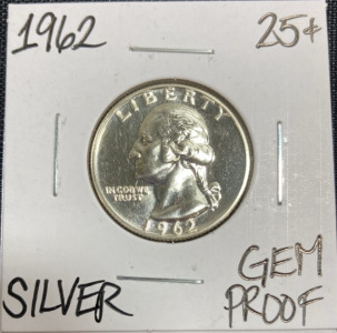 1962 Gem Proof Silver Washington Quarter