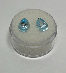 4.40ct. Natural Pair Of Blue Topaz Pear Cut And Faceted Gemstones