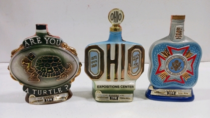 (3) Jim Beam Themed Whiskey Decanters