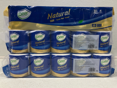 3 packs of 10 rolls of OBB Cored Rolled Tissue