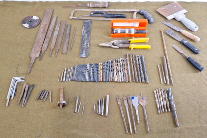 Collection Of Assorted Drill Bits & Hand Tools