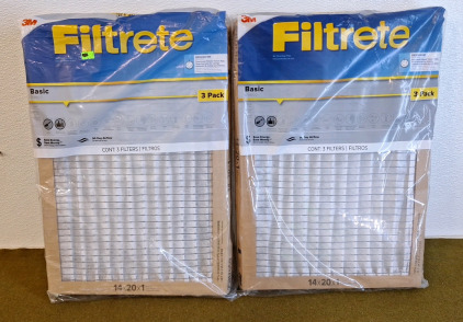 (2) 3M Filtrete 3-Pack 14" x 20" x 1" Furnace/AC Air Filters.