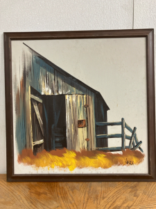 Framed Painting of Barn