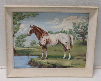 (1) 11.5"×19.5" Thomas Kinkade Oil Painting Picture (1) 23.25"×19.25" Appaloosa Horse Oil Painting Picture - 4