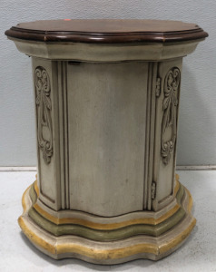 Multi Colored Wooden End Table With Hidden Compartment L19&rdquo;xW19&rdquo;xL21&rdquo;