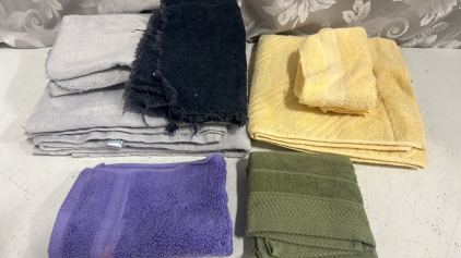 Assortment of Different Colored Towels