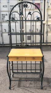 5 Tier Bakers Rack Wooden/Metal Shelving
