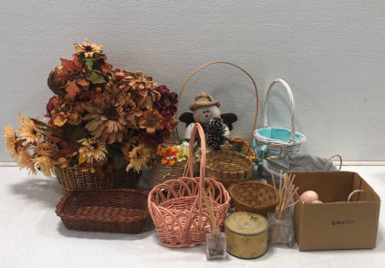 (1) Fall Bounty Basket (1) Snow man (2) Incense & More
