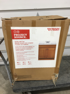Project Source Vanity With Top, Golden Finish With Cultured Marble Top 30.5x35x18.5&rdquo;