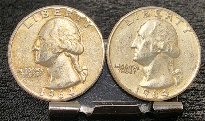 (2) 1964 90% Silver Quarters -Verified Authentic