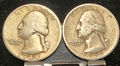 (2) 1944 90% Silver Quarters -Verified Authentic