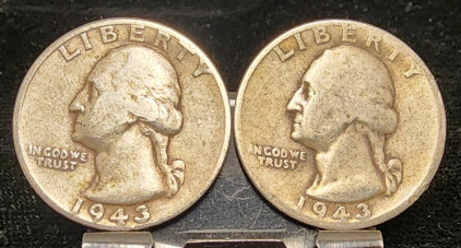 (2) 1943 90% Silver Quarters -Verified Authentic