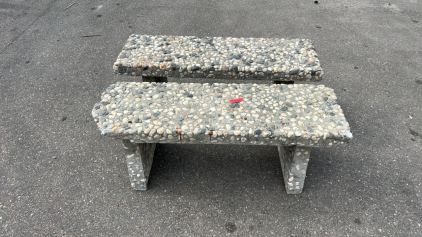 (2) Stone Rock Bench