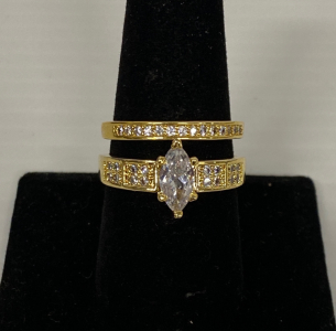 Gold Plated Ring Set Size 8