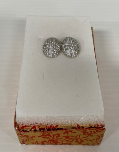 Sapphire Stone Button Earrings