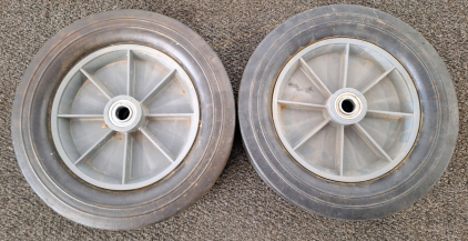 (2) Solid Rubber, Dolley/Cart Wheels.