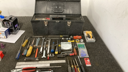 Toolbox, Tuff Box, w/ Insert & Variety Screwdrivers, Wrenches, Other