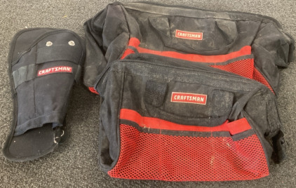 (1) Large Craftsman Tool Bag,(1) Small Craftsman Tool Bag, (1) Craftsman Tool Belt Extension