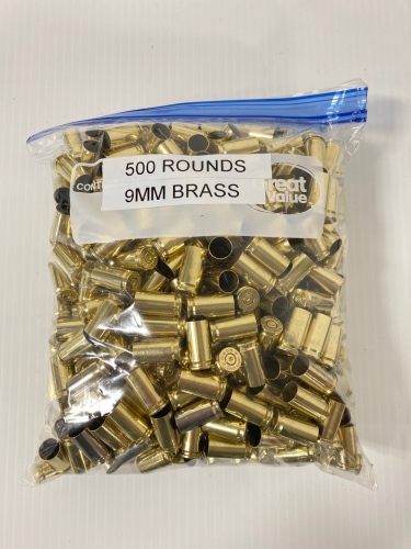 (500) Rnds 9mm Brass Casings