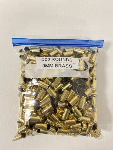 (500) Rnds 9mm Brass Casings