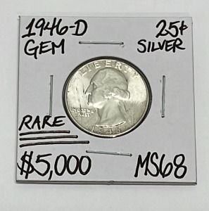 (1) 1964-D GEM Washington Quarter MS68 (Rare)
