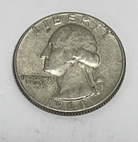 (2) Silver Washington Quarters Dated 1964 - 2