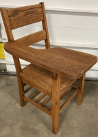 (2) Antique Oak School Desks - 2