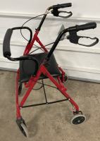 Red 4-Wheel Walker - 2