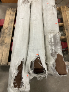 (3) Rolls of Brown Upholstery Fabric&hellip; Unknown Yardage.