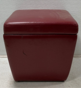 Red Cube Ottoman L18”xH17”