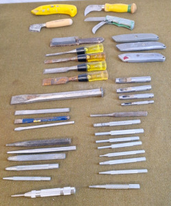 Collection of Assorted Chisels, Box Knives & Punches