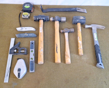 (1) Hand Sledge, (2) Ball Peen Hammers & More